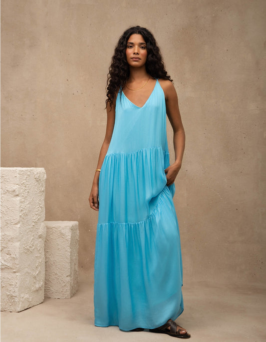 VESTIDO SIENA MADRE REINA AZUL TURQUESA