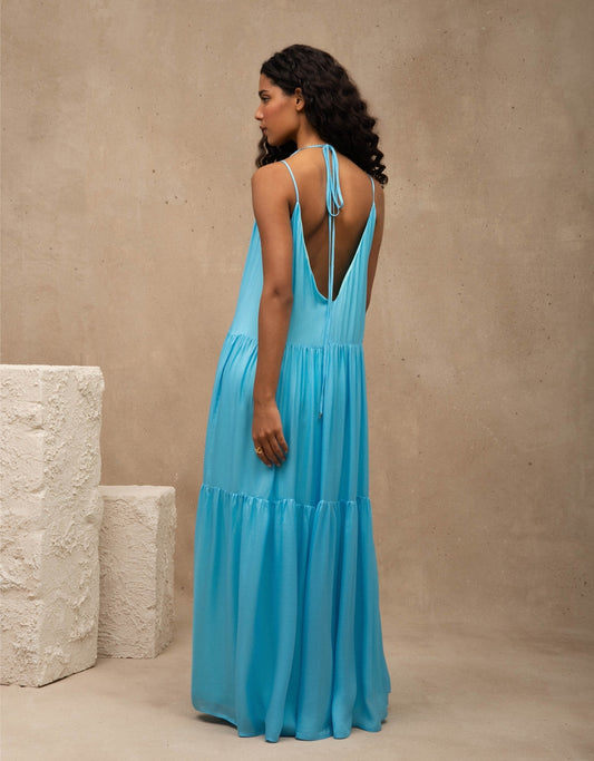 VESTIDO SIENA MADRE REINA AZUL TURQUESA