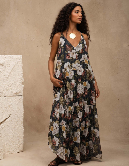 VESTIDO SIENA MADRE REINA SEDA ESTAMPADO