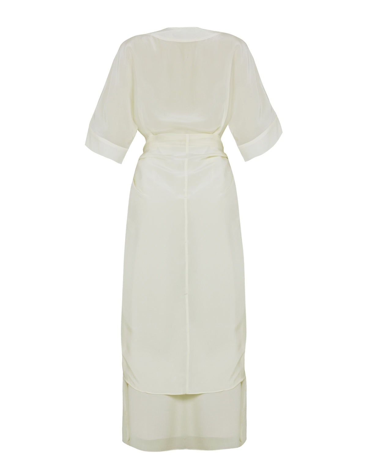 VESTIDO SIMONE MADRE REINA SEDA OFF WHITE