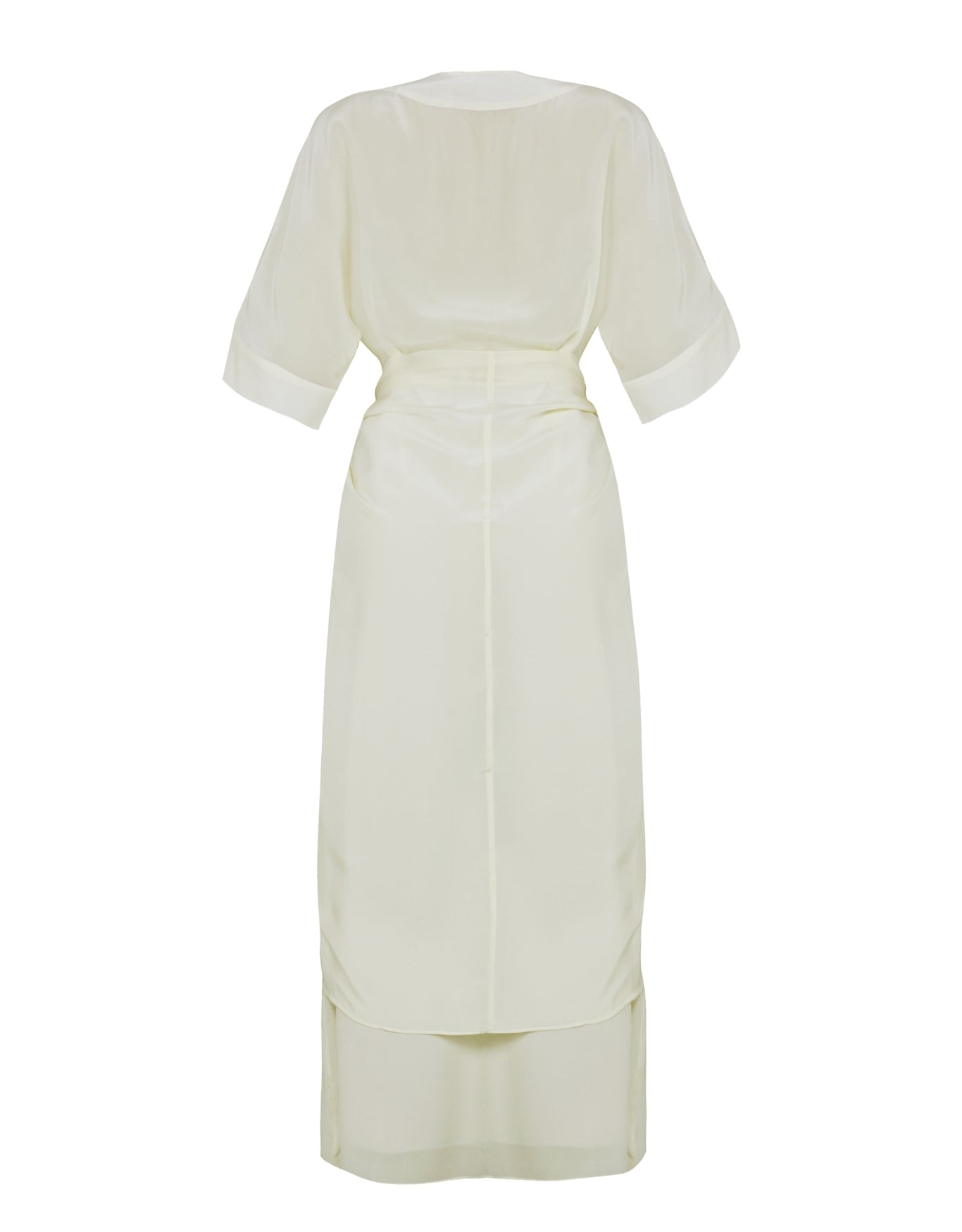 VESTIDO SIMONE MADRE REINA SEDA OFF WHITE