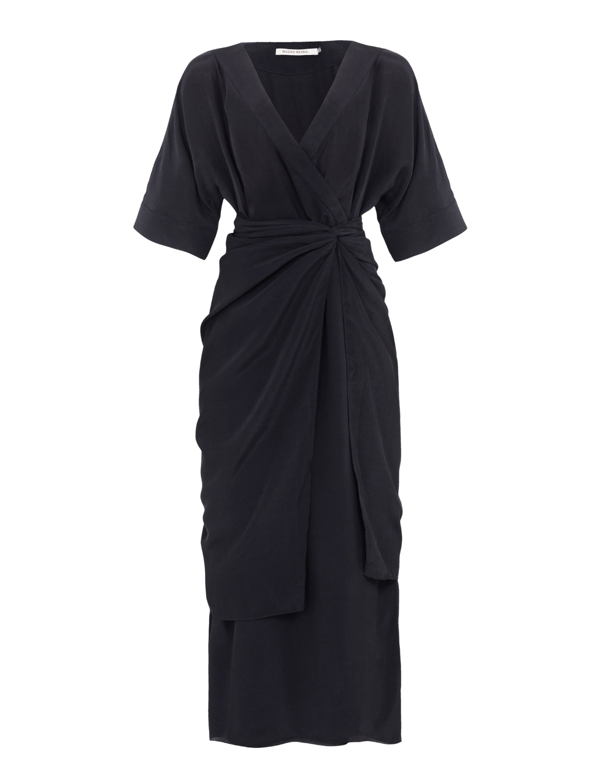 VESTIDO SIMONE MADRE REINA SEDA PRETO