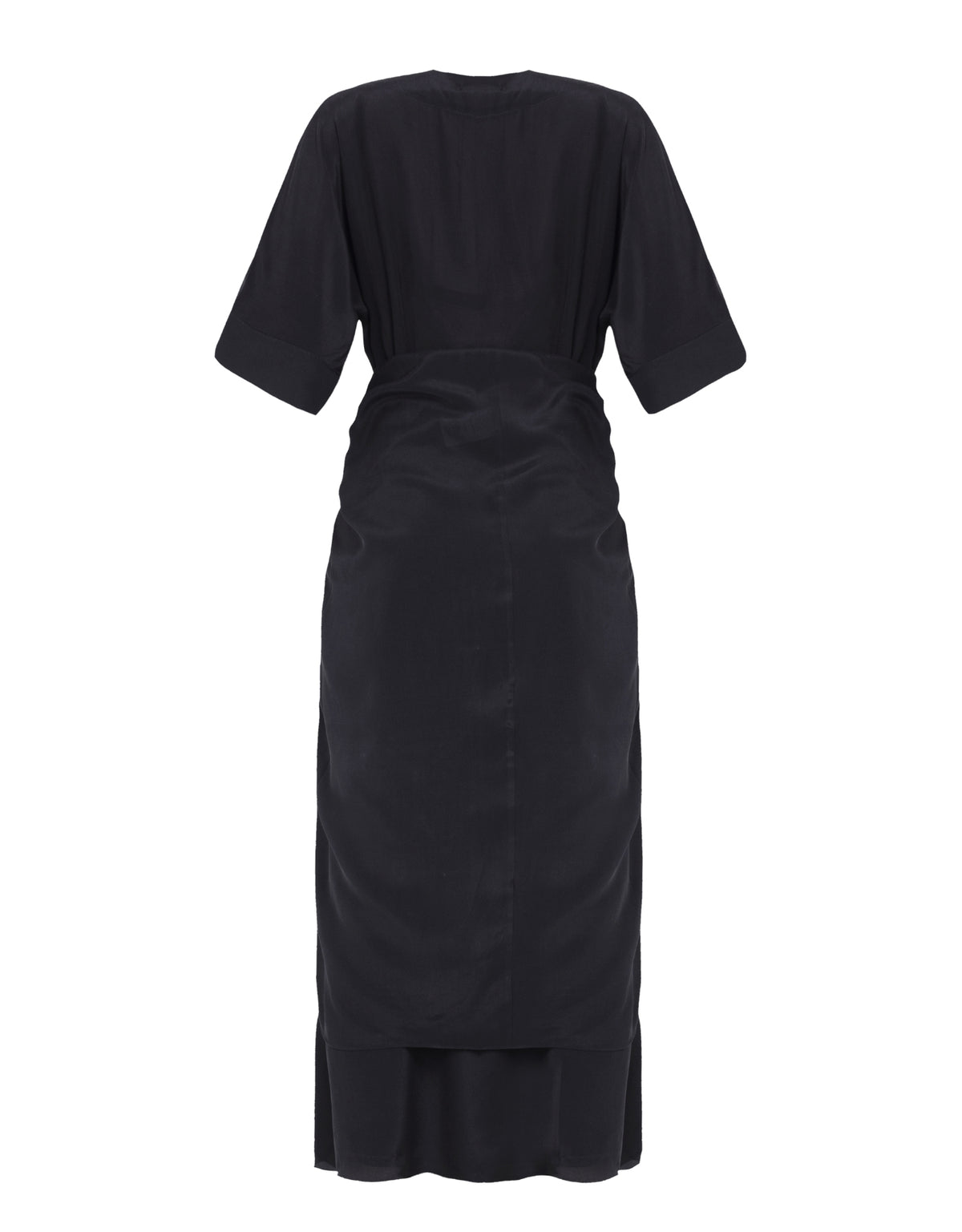 VESTIDO SIMONE MADRE REINA SEDA PRETO