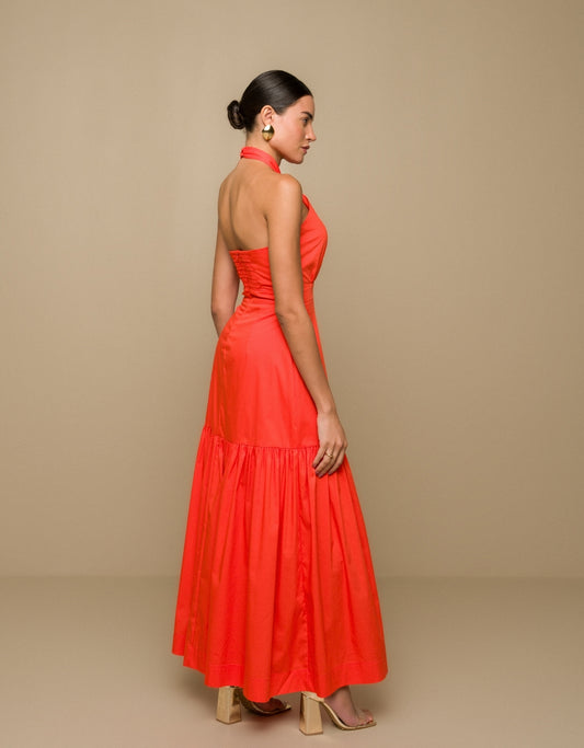 VESTIDO VITÓRIA MADRE REINA LARANJA PITANGA