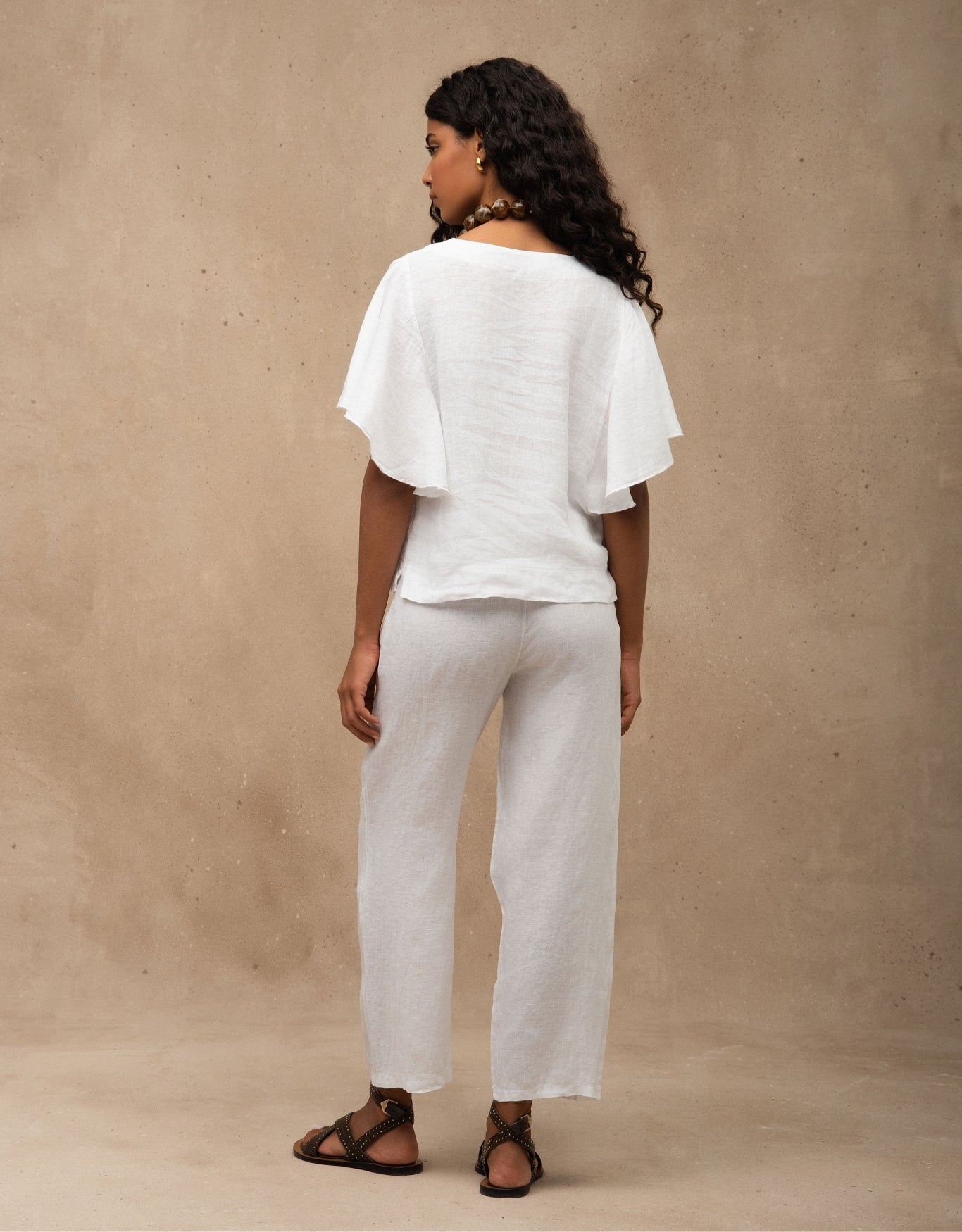 CALÇA LENY MADRE REINA LINHO BRANCO