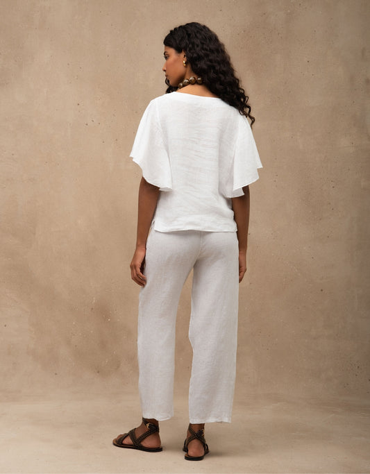 CALÇA LENY MADRE REINA LINHO BRANCO