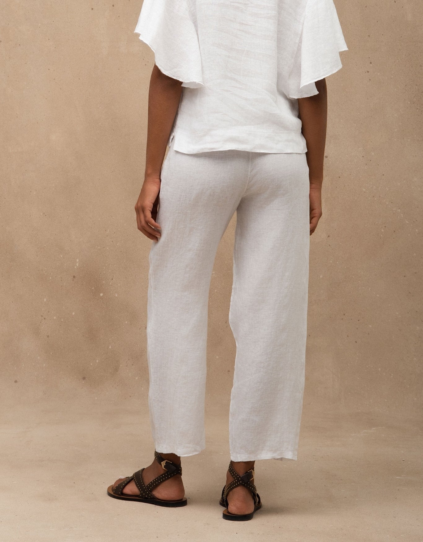 CALÇA LENY MADRE REINA LINHO BRANCO