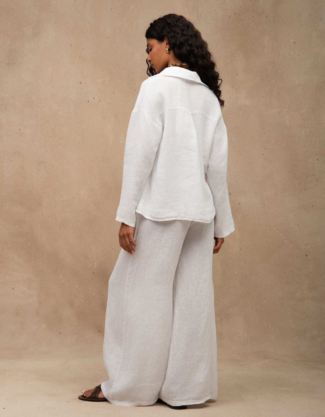 CALÇA PANTALONA MADRE REINA LINHO BRANCO