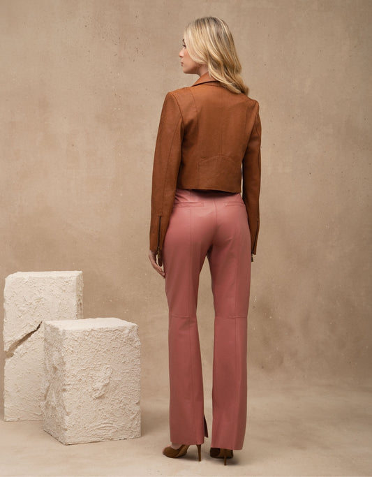 CALÇA STELLA MADRE REINA COURO ROSA ROMÃ