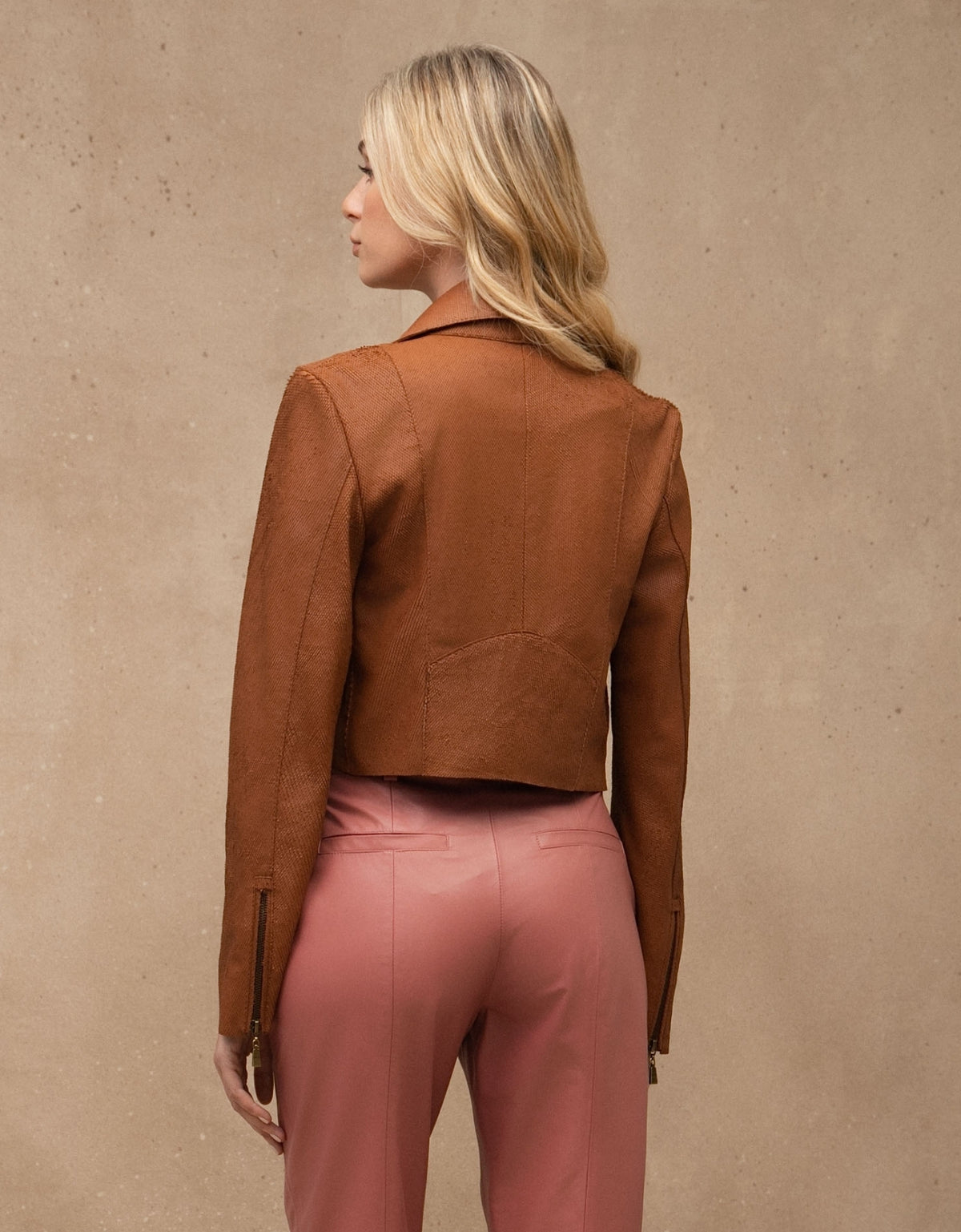 CALÇA STELLA MADRE REINA COURO ROSA ROMÃ