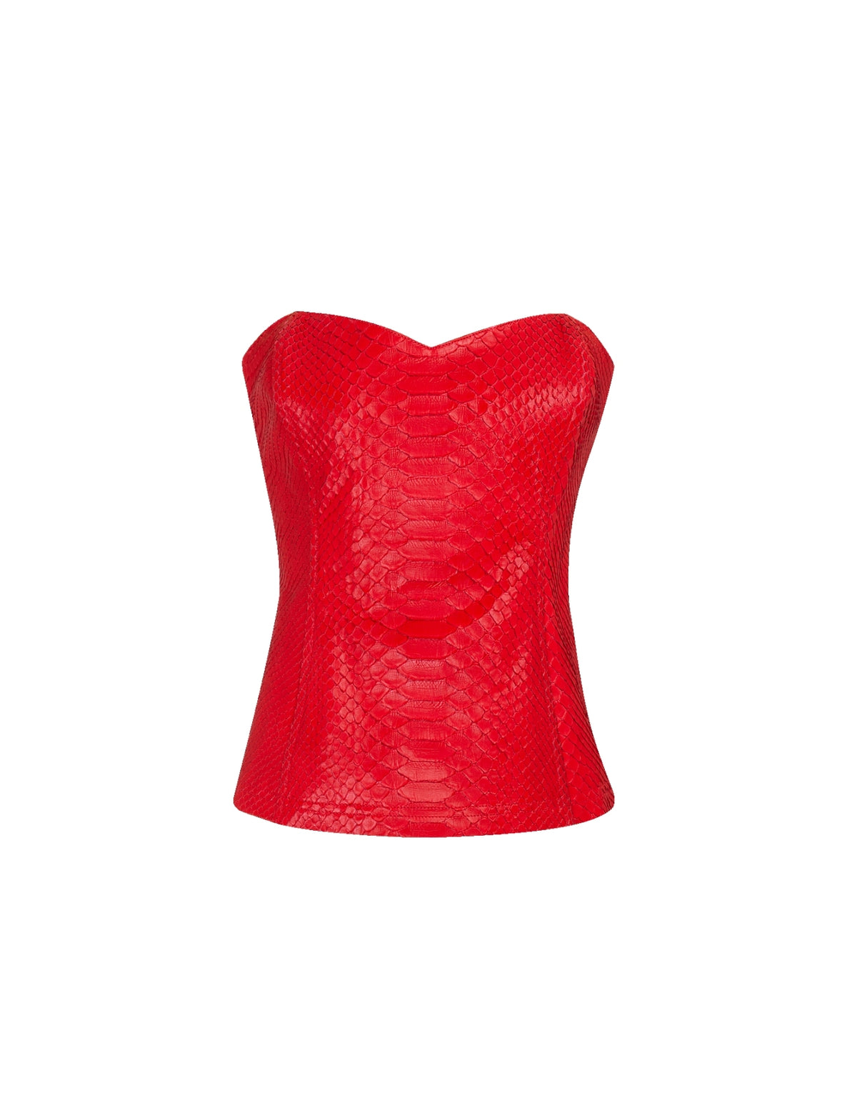 CORSET MADRE REINO PYTHON VERMELHO TOMATE