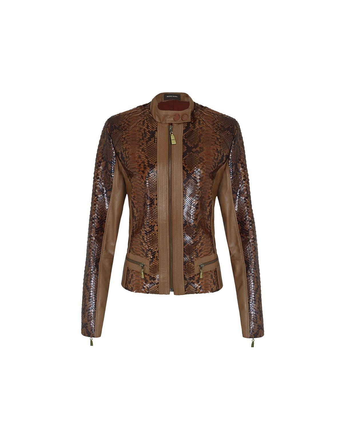 JAQUETA MILA MADRE REINA PYTHON CARAMELO