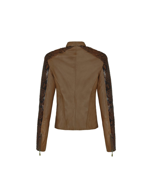 JAQUETA MILA MADRE REINA PYTHON CARAMELO