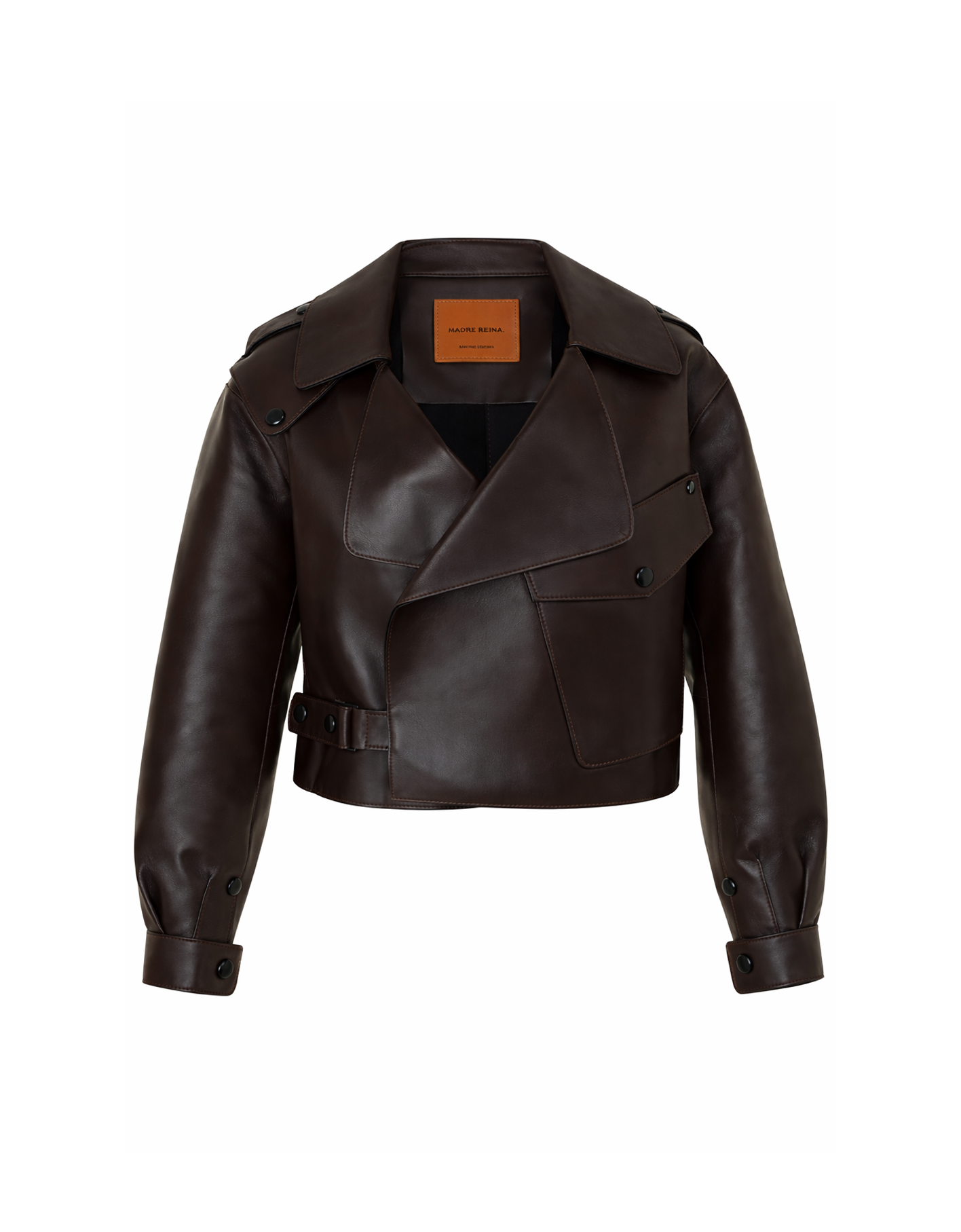 JAQUETA ANITA MADRE REINA COURO MARROM