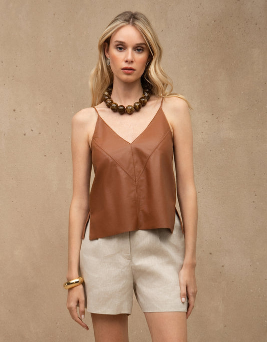 SHORT ISIS MADRE REINA LINHO AREIA