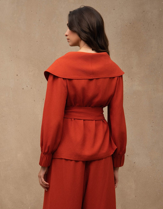 KIMONO LARA  MADRE REINA CREPE PATOU LARANJA PAPRIKA