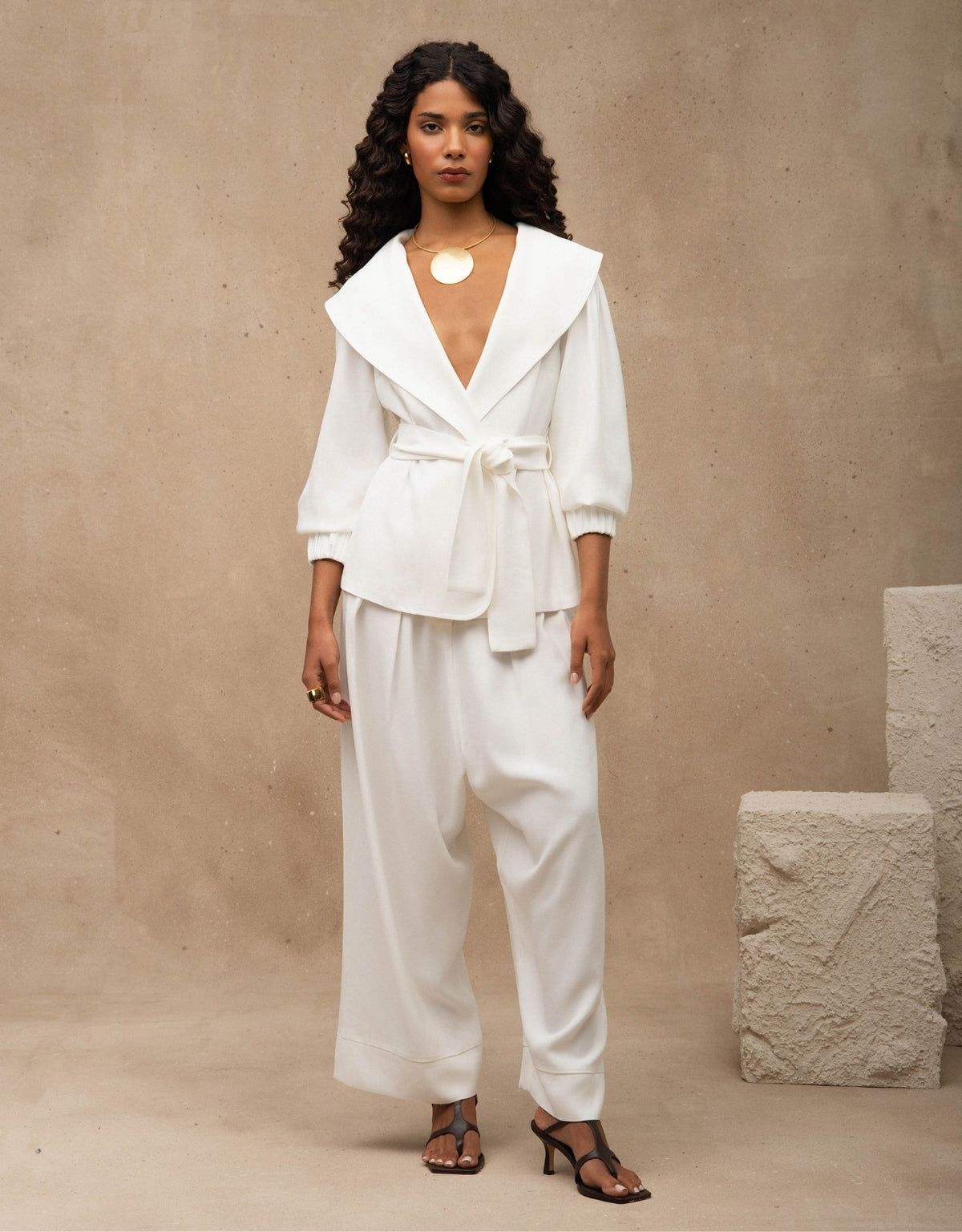 KIMONO LARA  MADRE REINA CREPE PATOU OFF WHITE