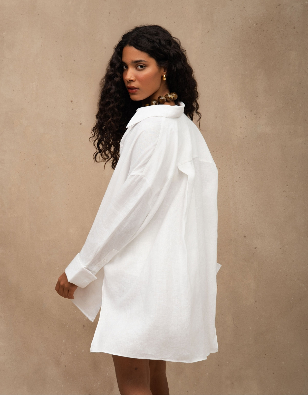 MAX CAMISA MADRE REINA LINHO OFF WHITE