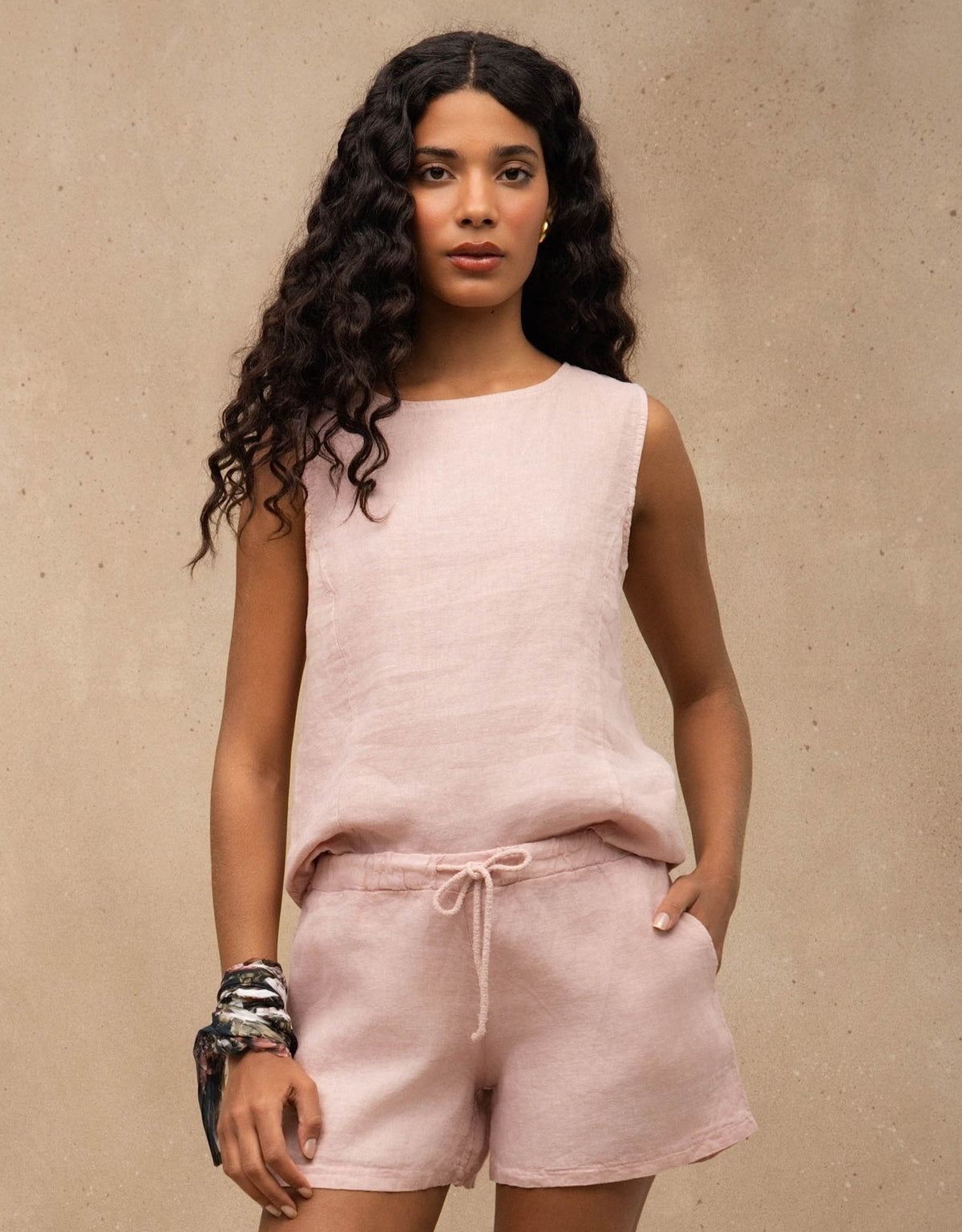 SHORT BASIC MADRE REINA LINHO ROSA PÓ