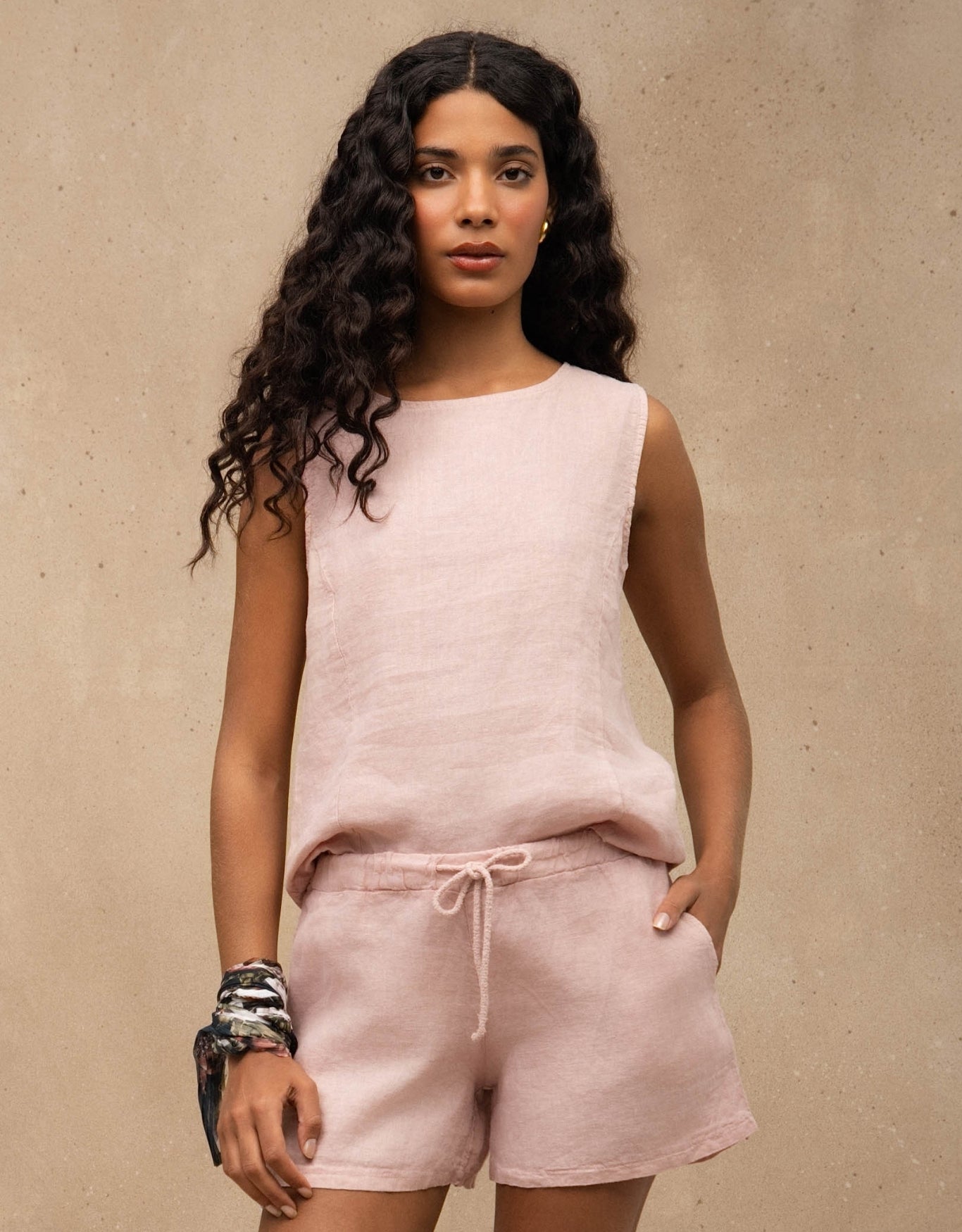 SHORT BASIC MADRE REINA LINHO ROSA PÓ