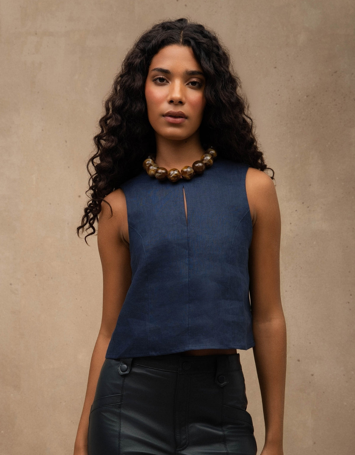 REGATA LIVIA MADRE REINA LINHO AZUL MARINE