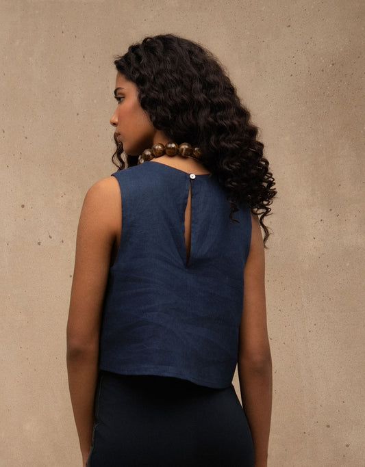 REGATA LIVIA MADRE REINA LINHO AZUL MARINE