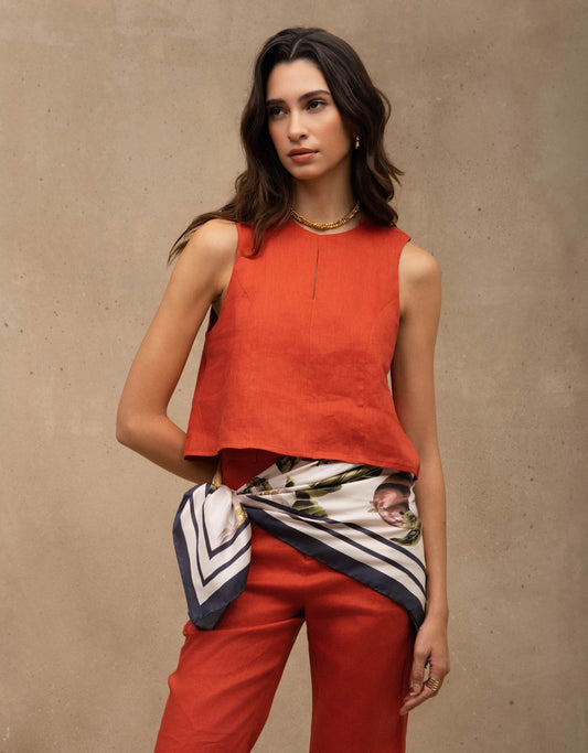 REGATA LIVIA MADRE REINA LINHO LARANJA PAPRIKA