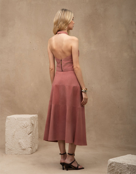 SAIA BOTÕES MADRE REINA CHAMOIS ROSA ROMÃ