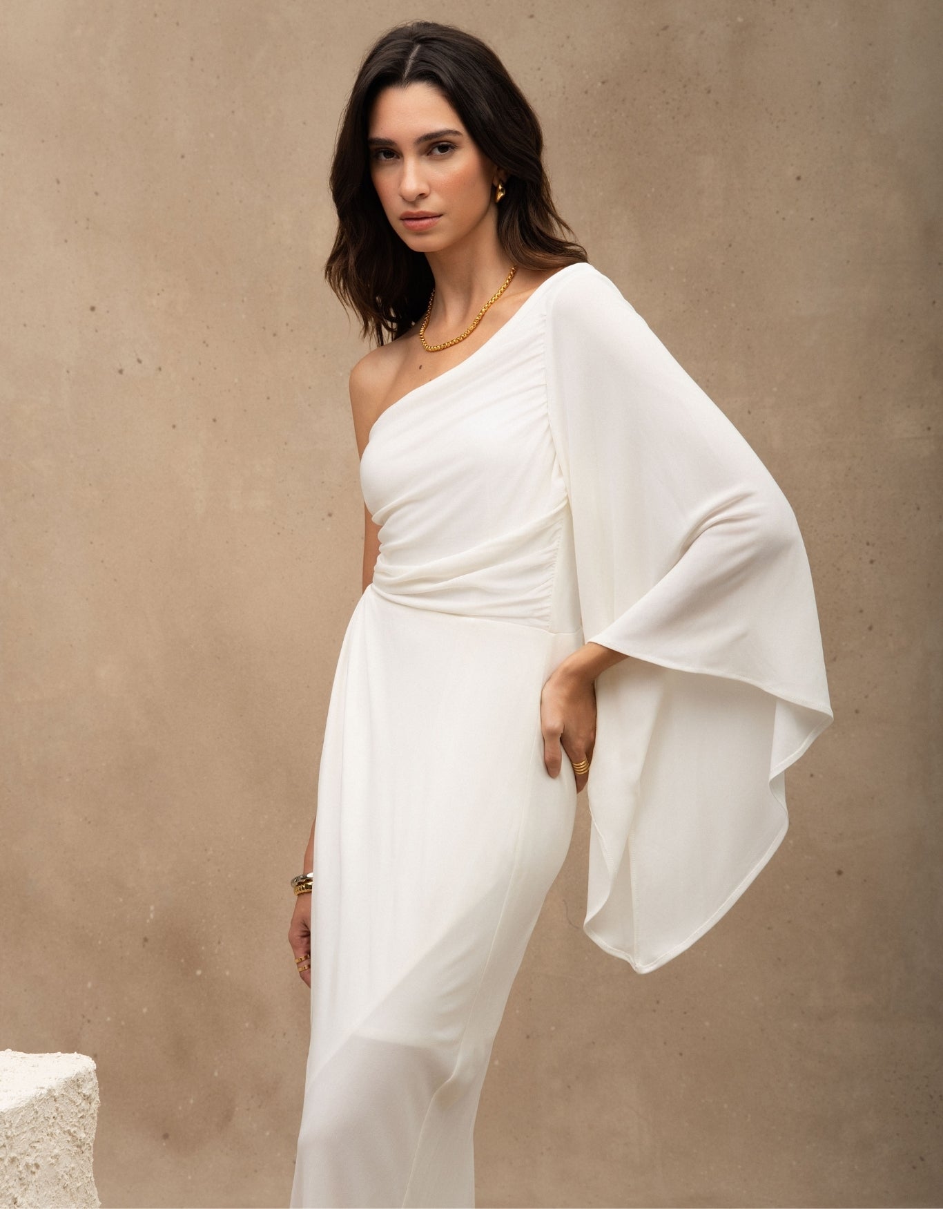 VESTIDO ANTÔNIA MADRE REINA JERSEY OFF WHITE